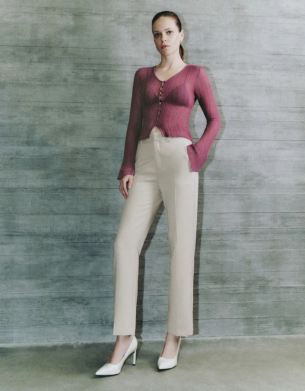 Skinny V-Neck Knitted Cardigan