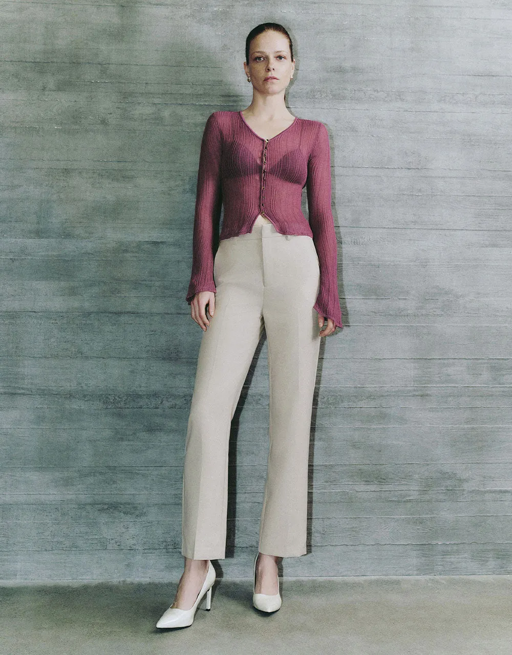 Skinny V-Neck Knitted Cardigan