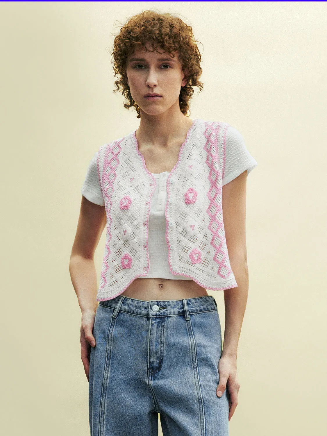 Sleeveless V-Neck Knitted Cardigans