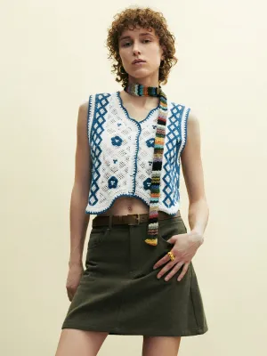Sleeveless V-Neck Knitted Cardigans