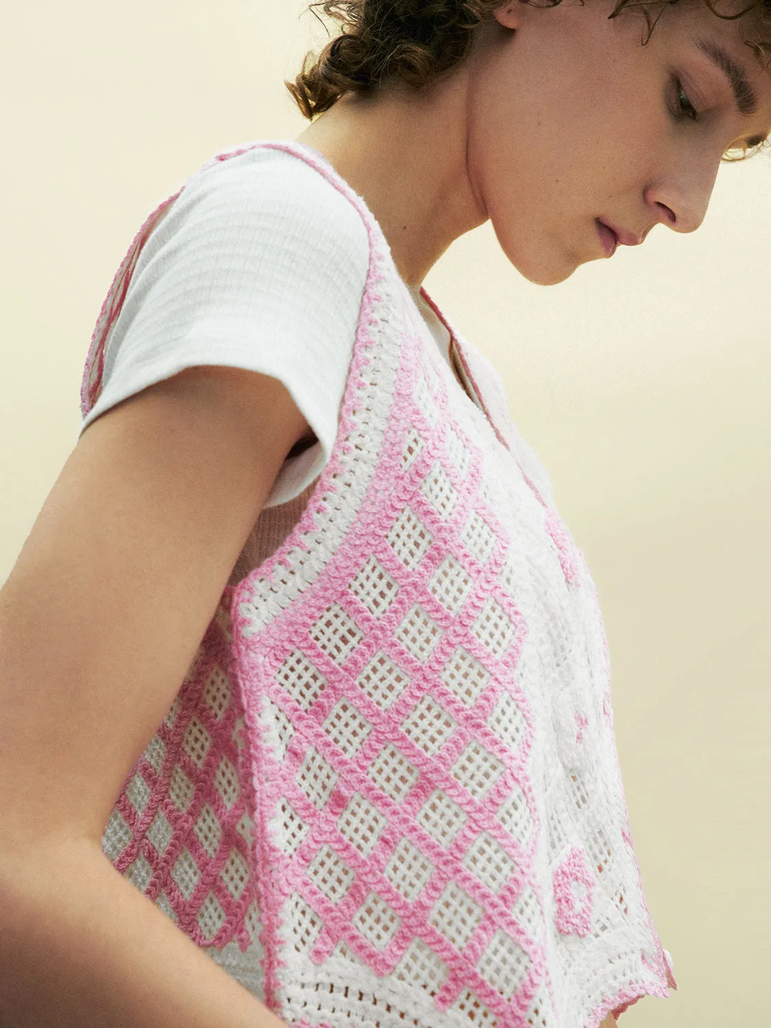Sleeveless V-Neck Knitted Cardigans