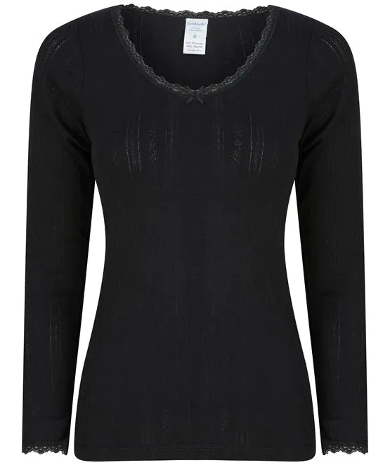 Slenderella Brushed Thermal Long Sleeve Top UW403