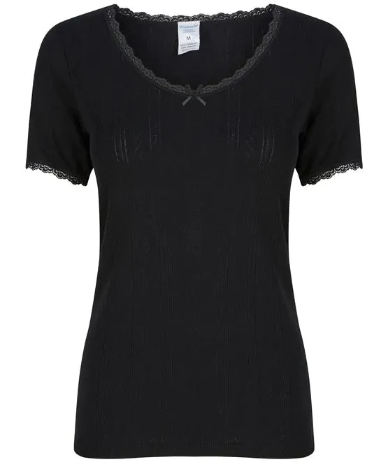Slenderella Brushed Thermal Short Sleeve Top UW402