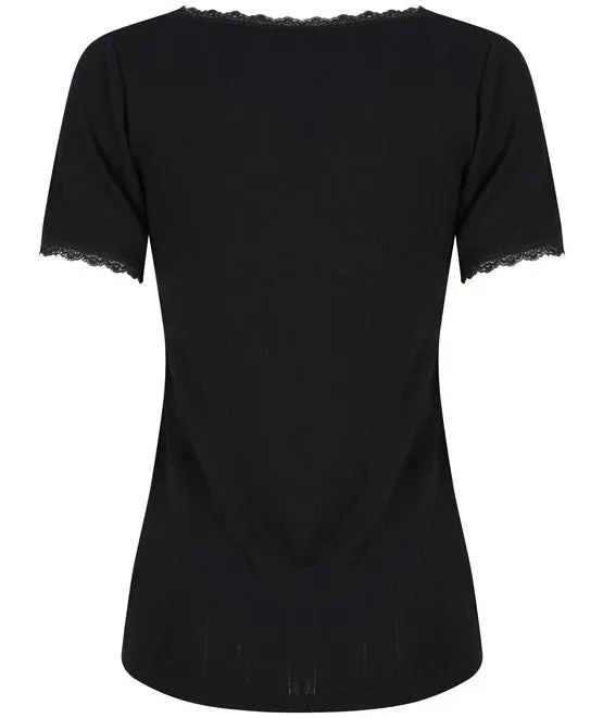 Slenderella Brushed Thermal Short Sleeve Top UW402