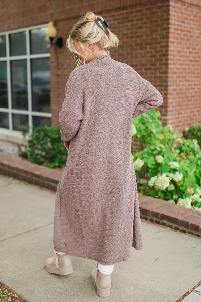 Slow Your Roll Mocha Long Popcorn Cardigan FINAL SALE