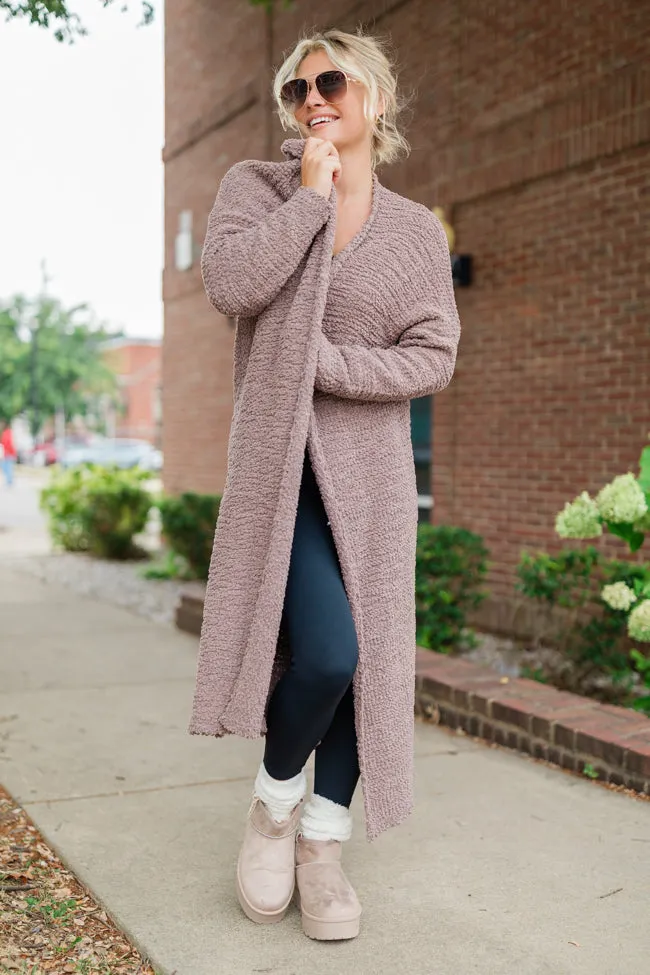 Slow Your Roll Mocha Long Popcorn Cardigan FINAL SALE