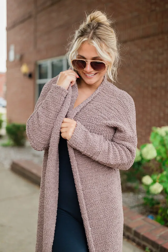 Slow Your Roll Mocha Long Popcorn Cardigan FINAL SALE