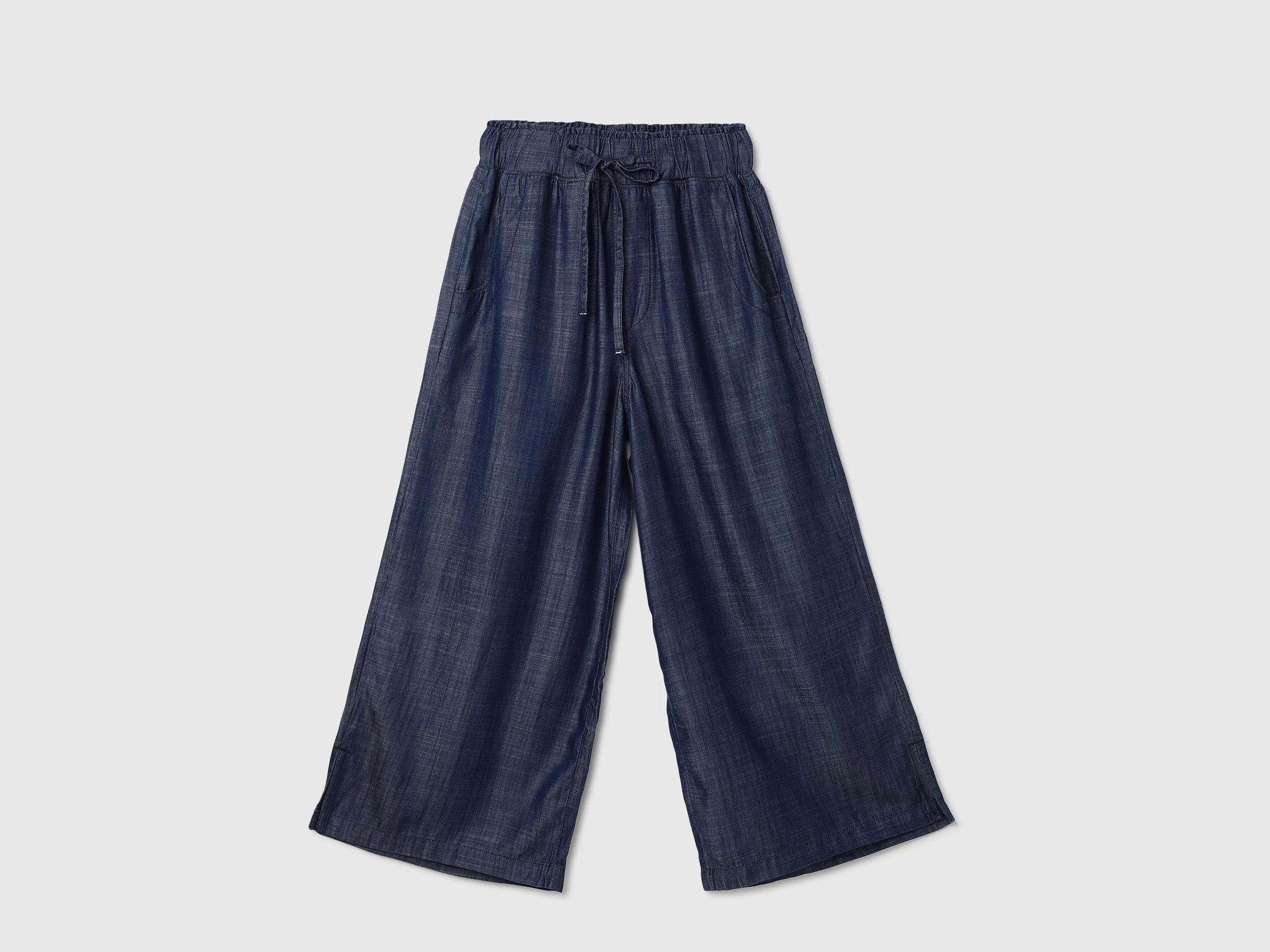 Solid Mid Waist Regular Fit Culottes