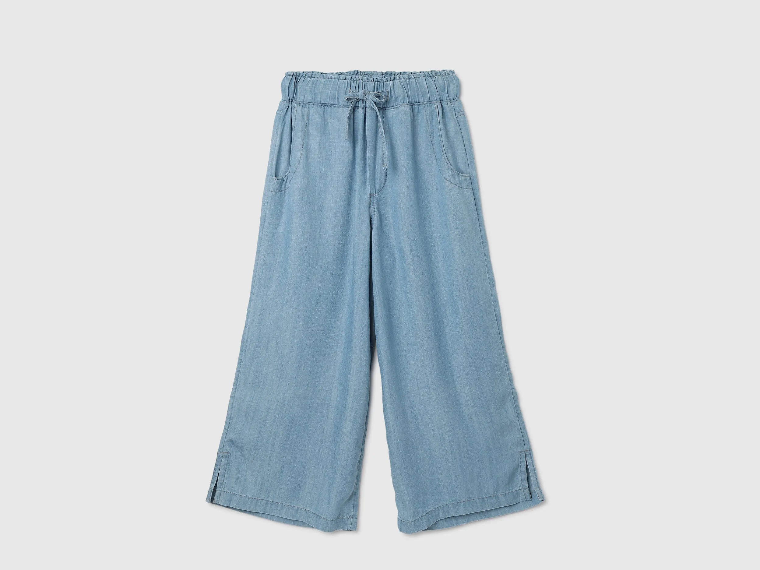 Solid Mid Waist Regular Fit Culottes