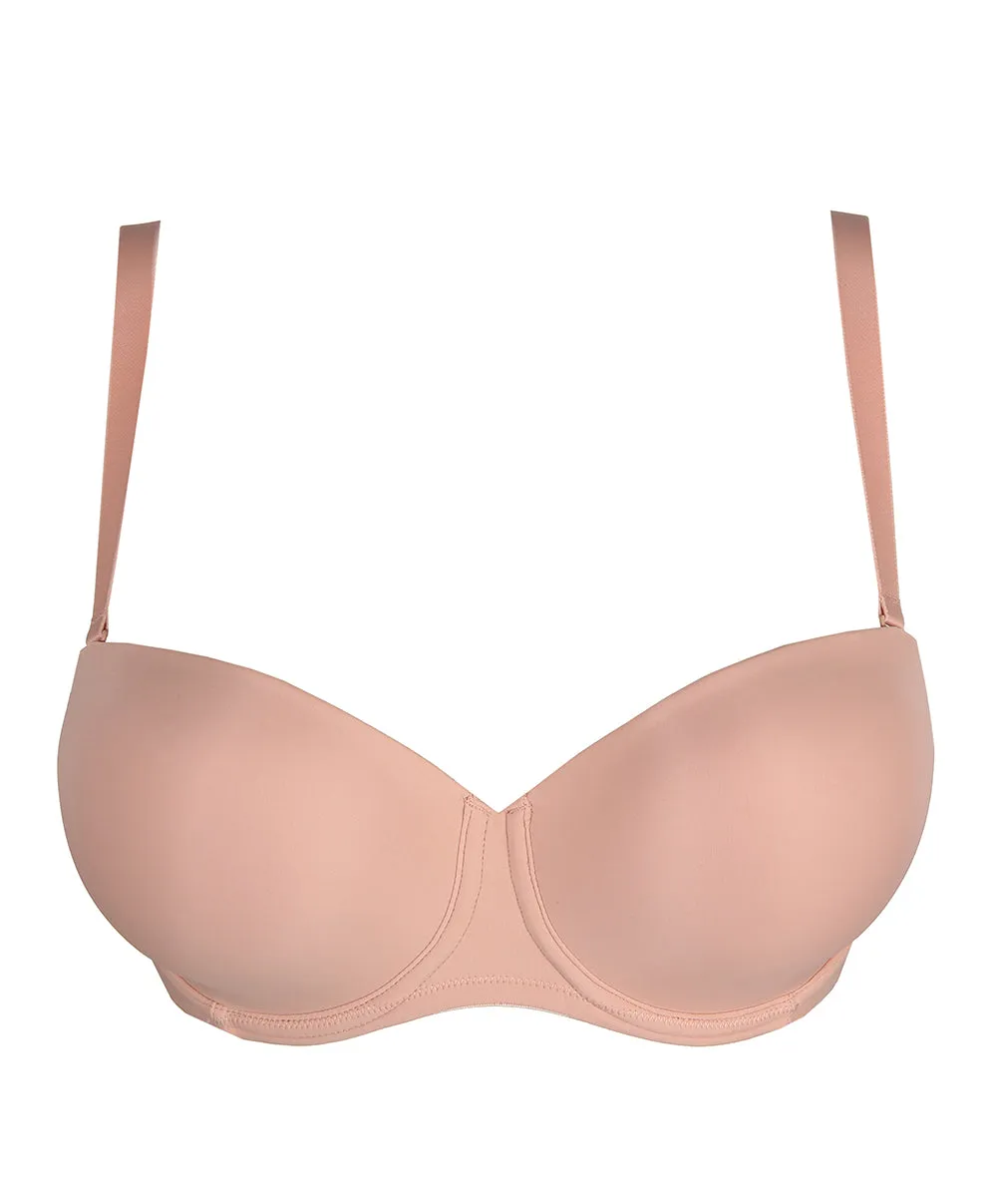 Soutien-gorge bandeau rembourré lisse bretelles amovibles invisible à armatures