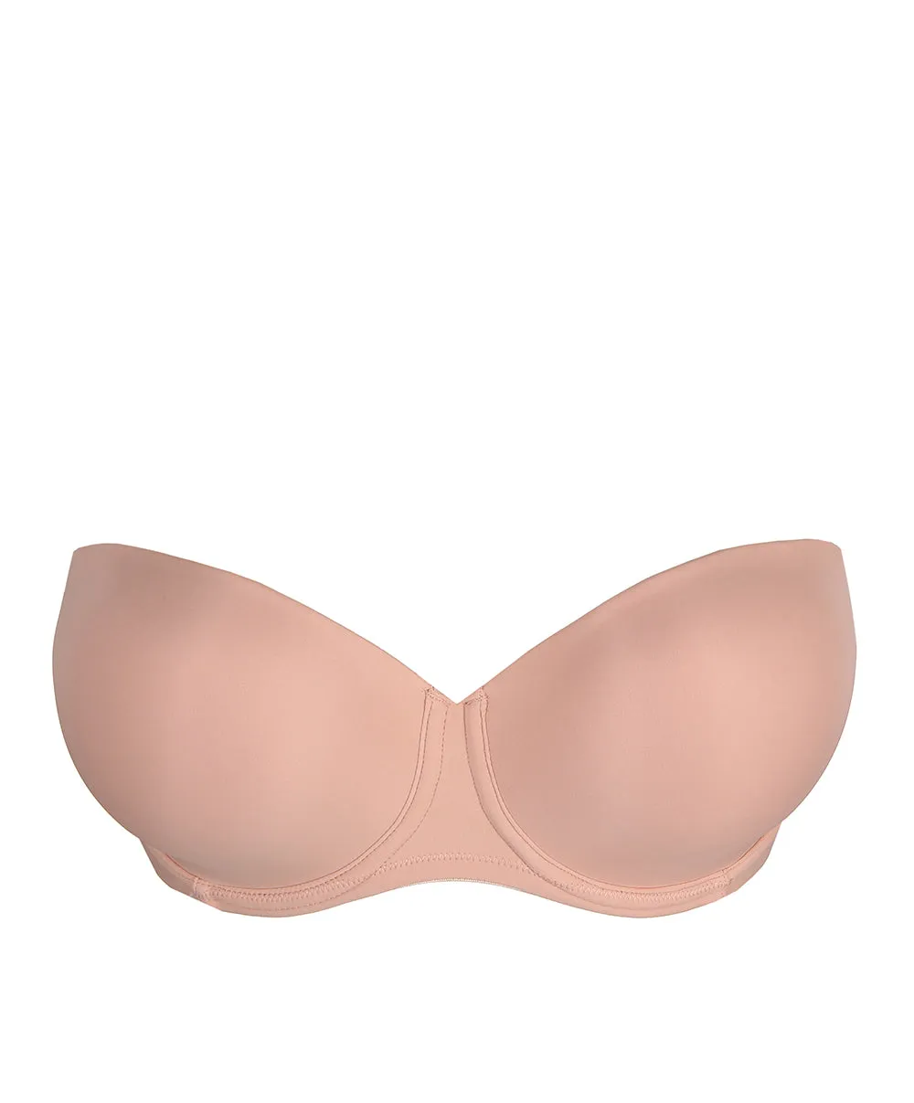 Soutien-gorge bandeau rembourré lisse bretelles amovibles invisible à armatures