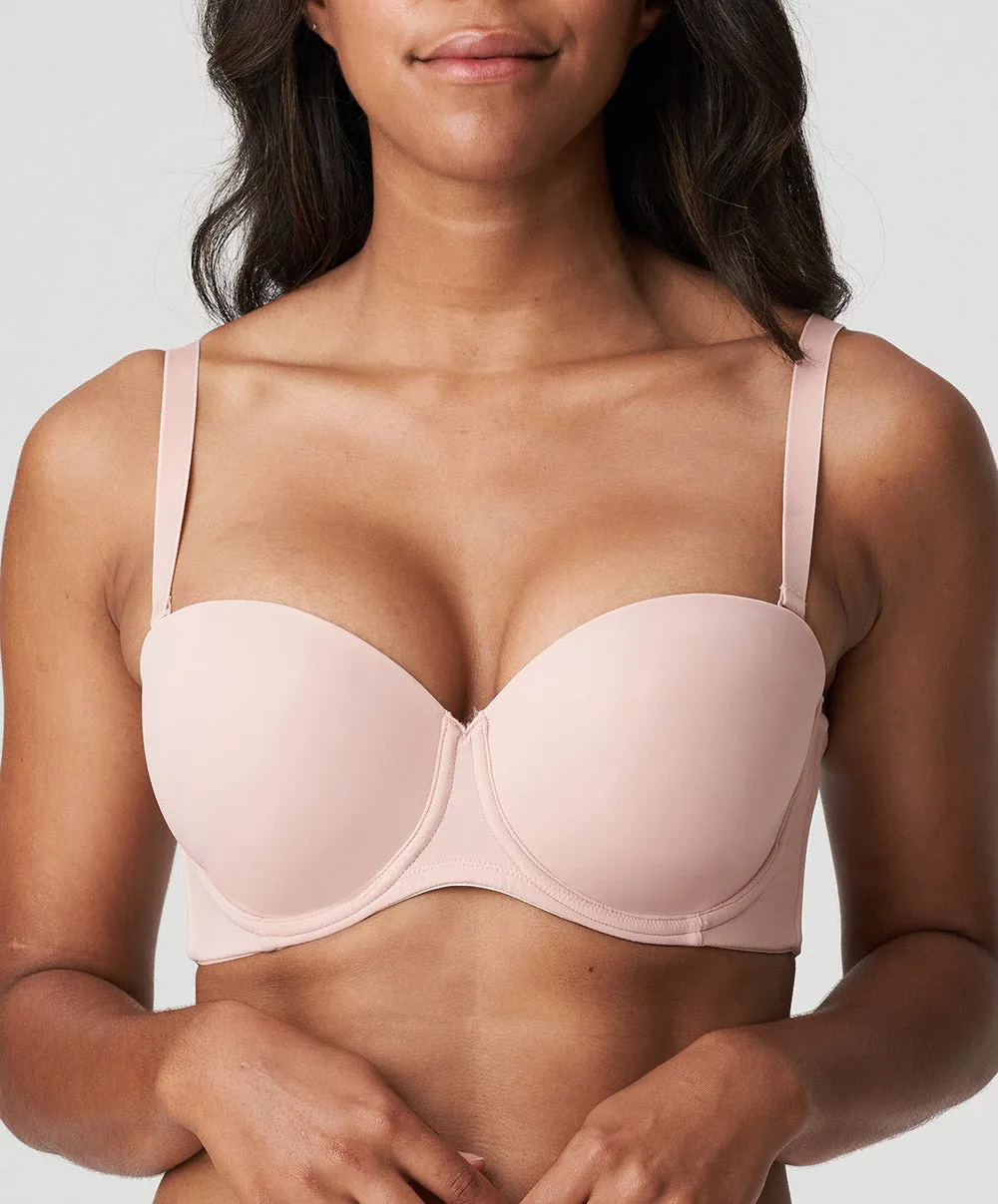 Soutien-gorge bandeau rembourré lisse bretelles amovibles invisible à armatures