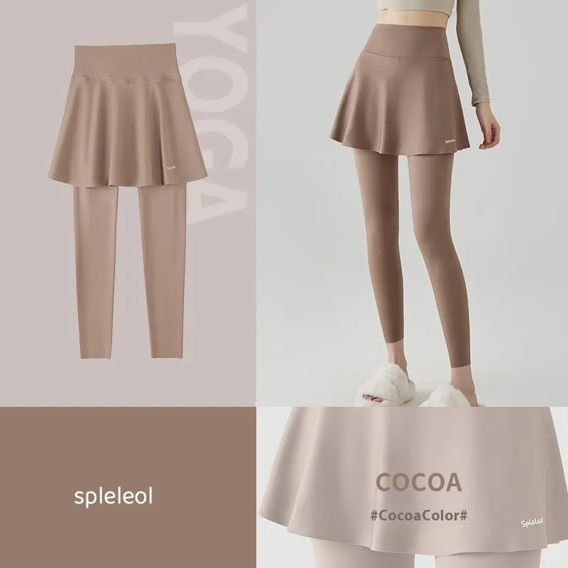 Spring Skort Hip For Two-piece Thin Yoga Live chat support Fake Women And Lift High Culottes Outer Autumn Adjustable Wear Waist