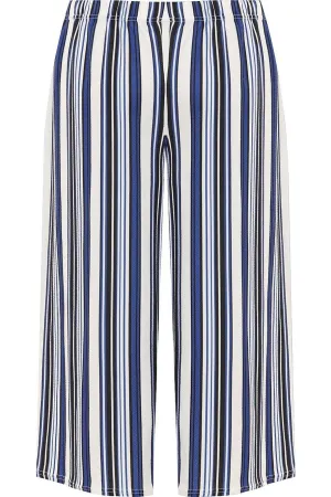 Striped Print 3/4 Culottes Pants