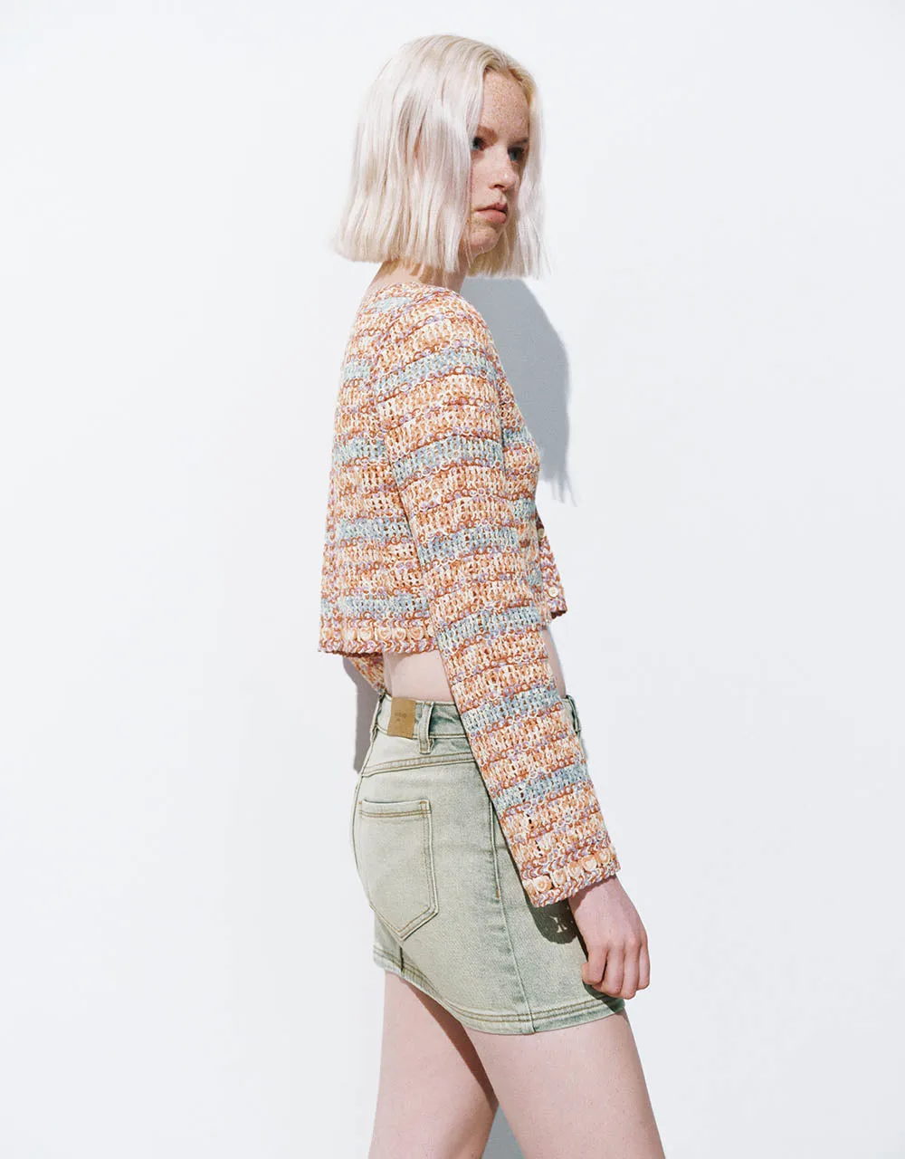 Striped V-Neck Knitted Cardigan