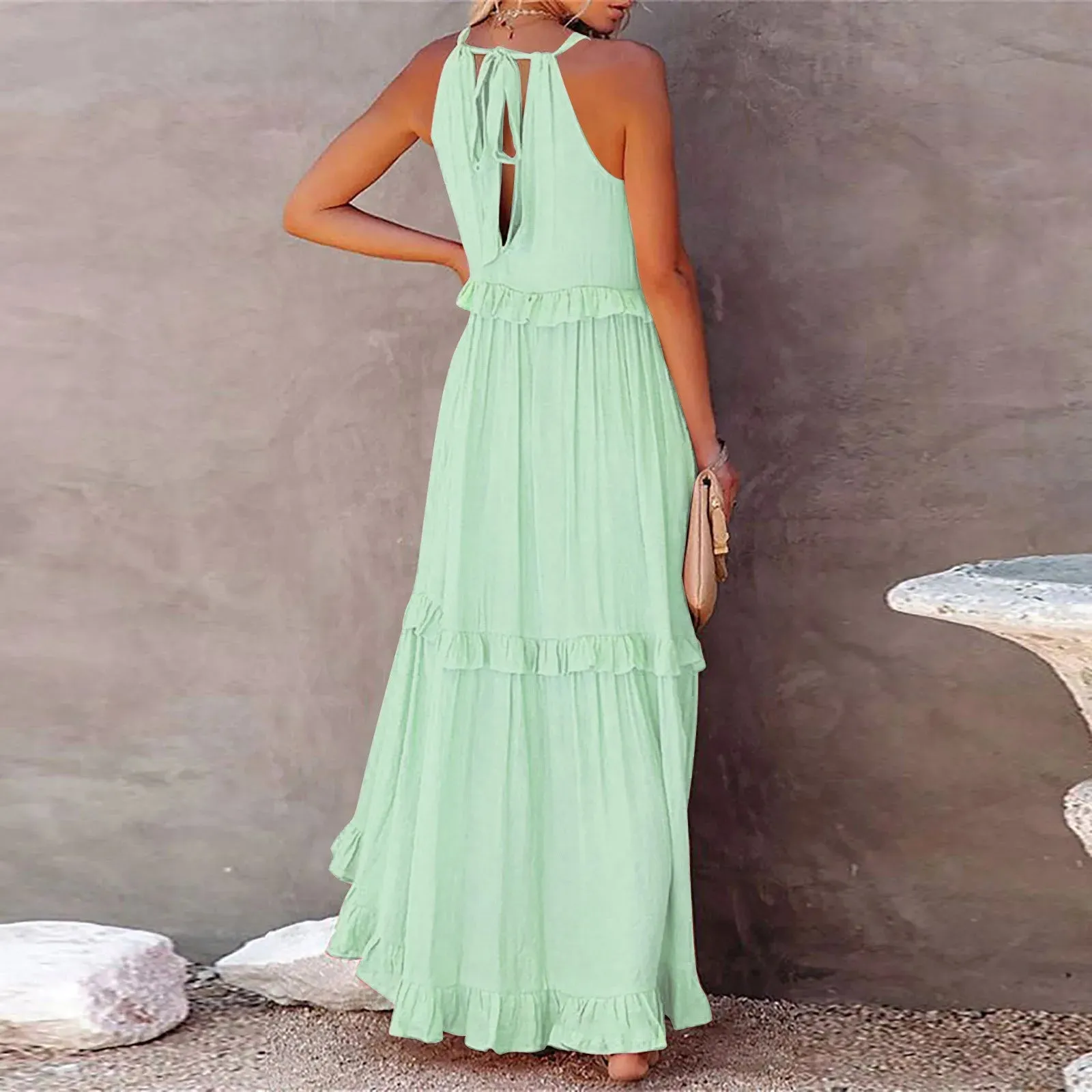 Summer Cute Long Dress Outfits Women 2025 Sleeveless Casual Flowy Plus Size Sexy Maxi Dress Formal Occasions Evening Party
