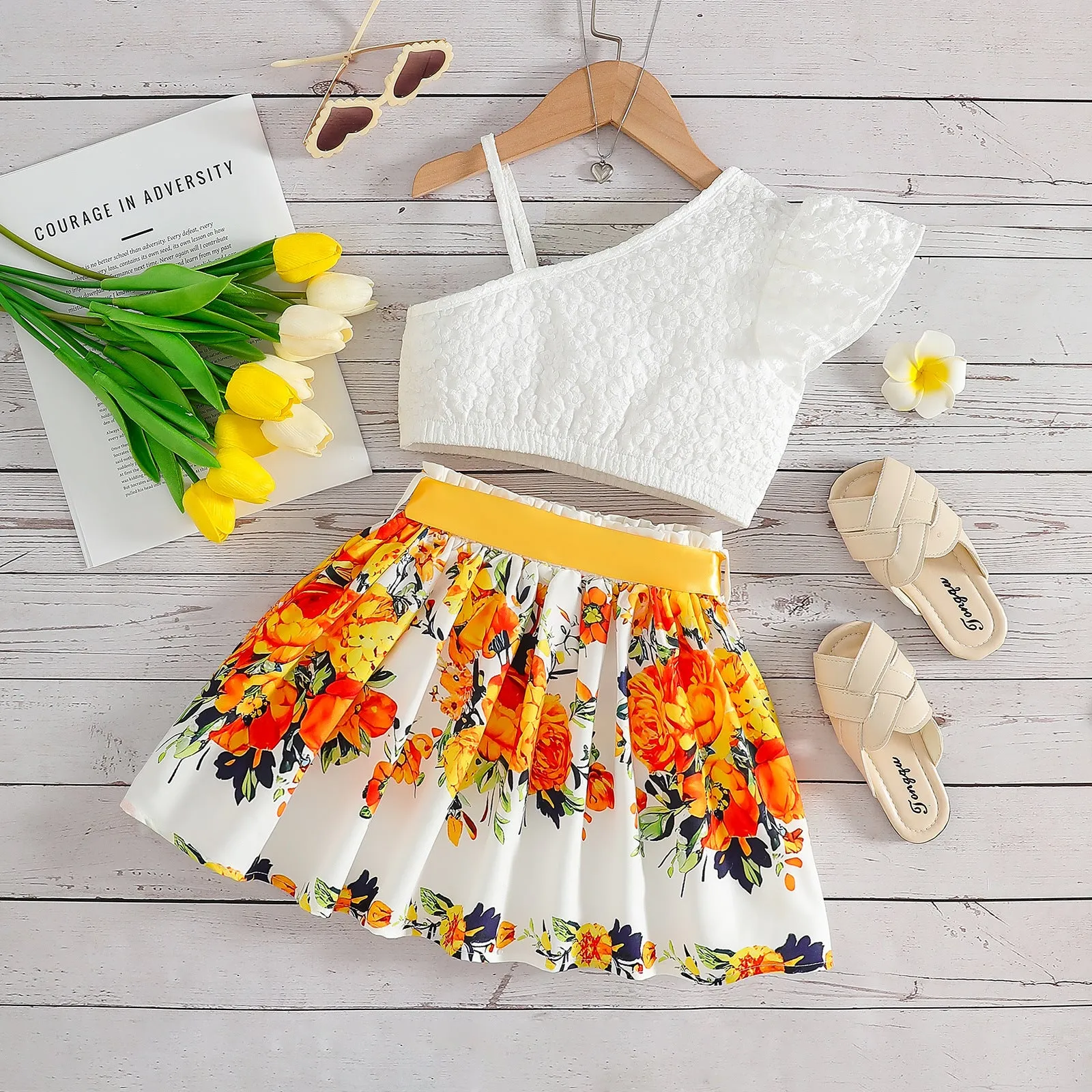 Summer new girls' skirts outer wear summer floral hot pants thin breathable fashion culottes new culottes