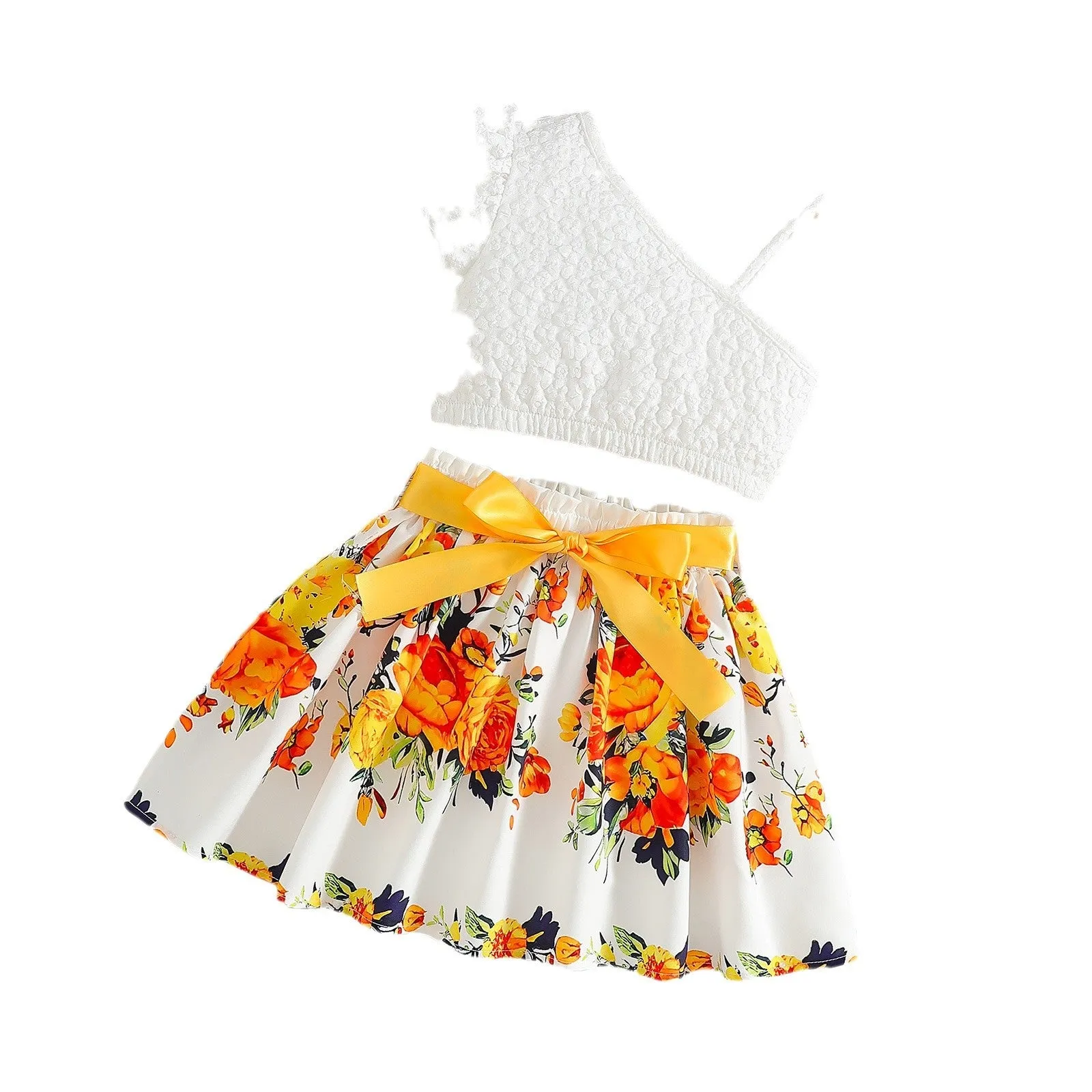 Summer new girls' skirts outer wear summer floral hot pants thin breathable fashion culottes new culottes