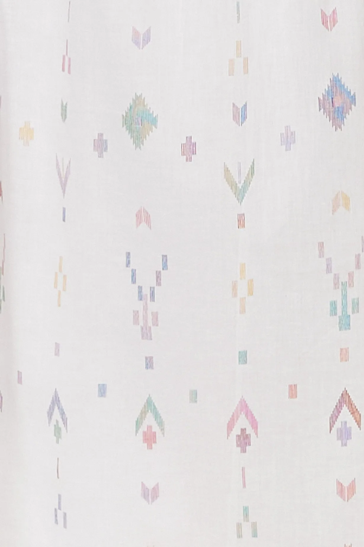 Taj Maxi Shirt Dress - White with Pastel Ikat Print