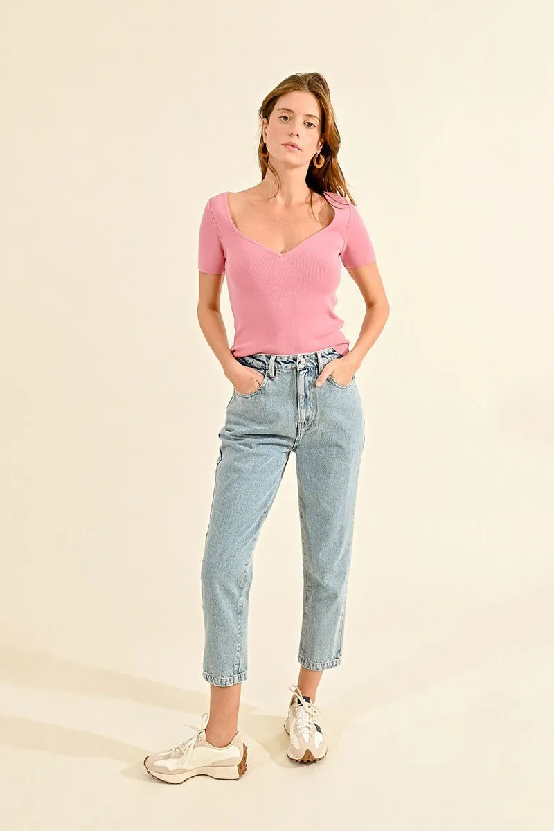 THIN JUMPER WITH SWEETHEART NECKLINE