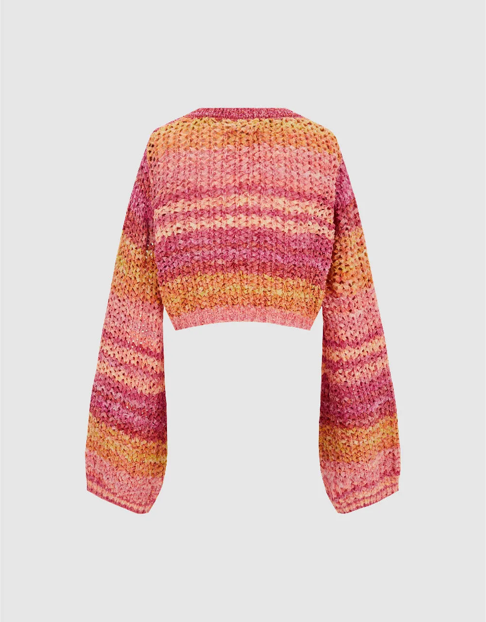 Tie Front Striped Knitted Cardigan