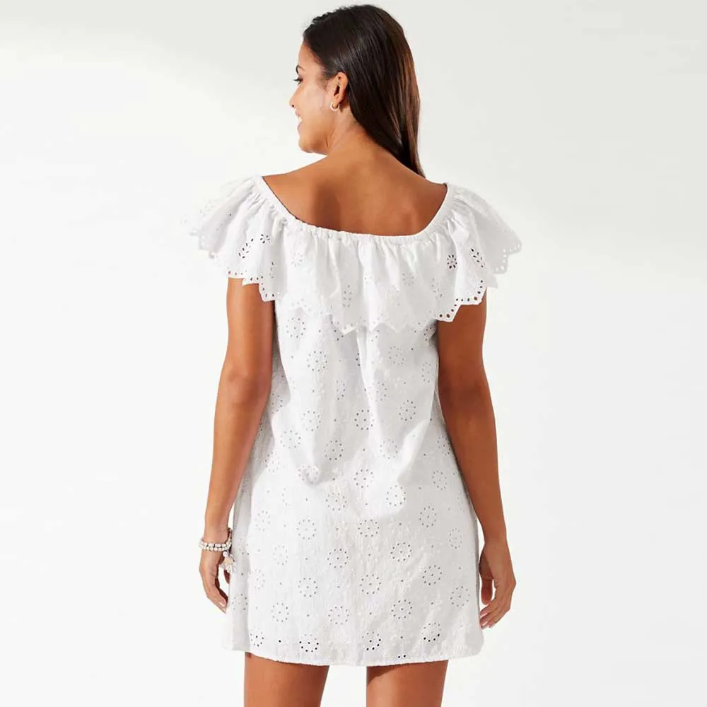 Tommy Bahama Harbour Eyelet Off The Shoulder Dress Cover Up - White