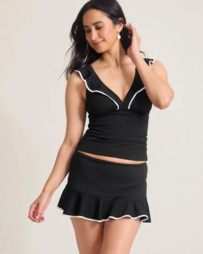 Tommy Bahama Island Cays Cabana High Waist Skirted Bottom - Black