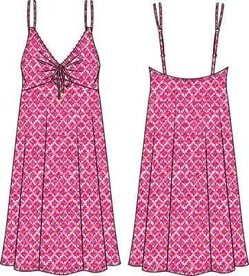 Tommy Bahama Island Cays Shell V Neck Spa Dress Cover Up - Passion Pink