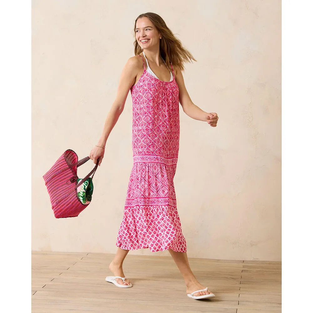 Tommy Bahama Shell Beach Tier Boarder Midi Cover Up - Passion Pink*