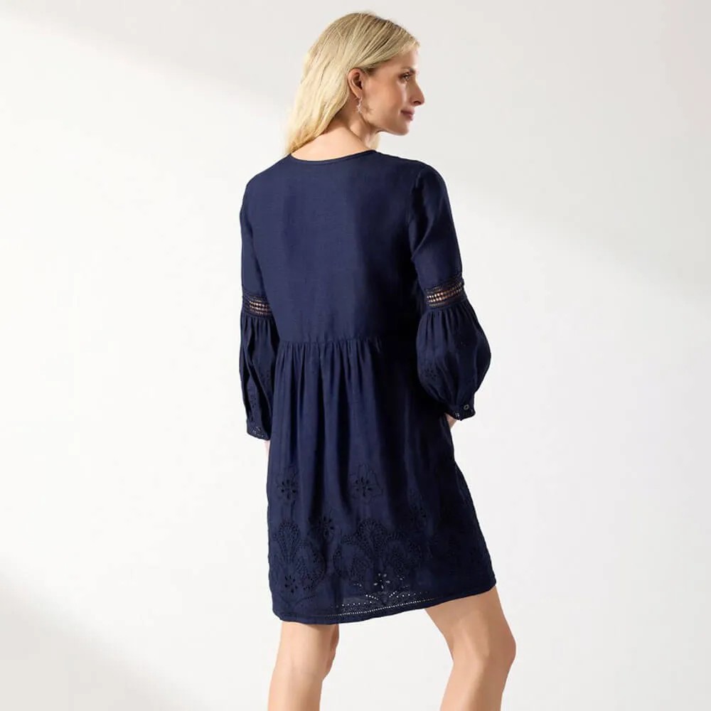 Tommy Bahama St. Lucia Split Neck Dress Cover Up - Mare Navy