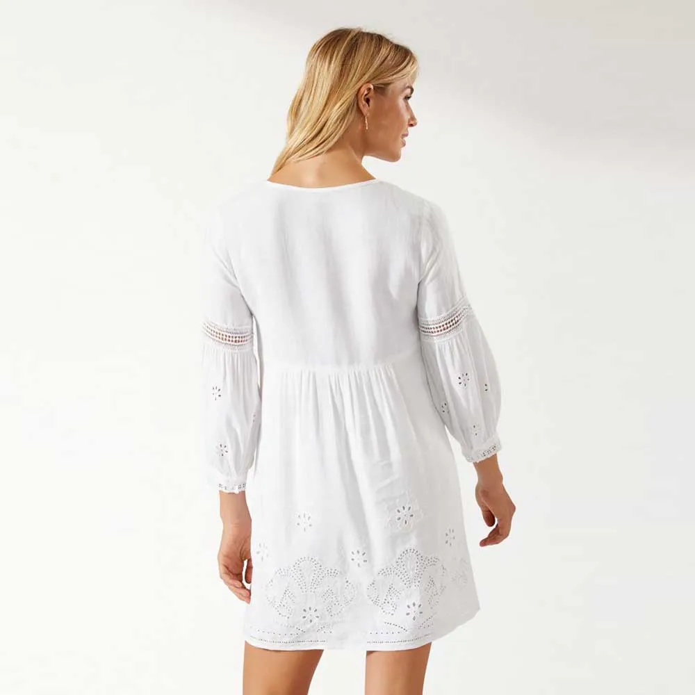 Tommy Bahama St. Lucia Split Neck Dress Cover Up - White