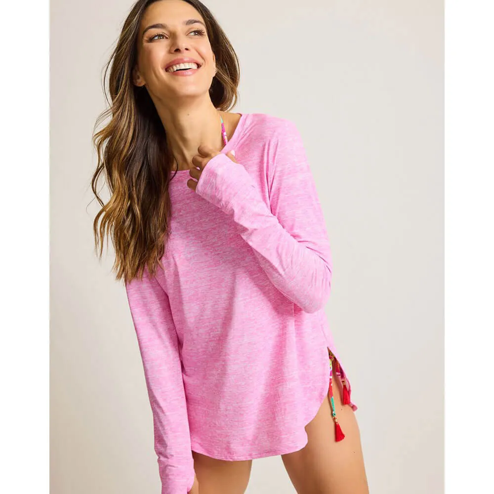 Tommy Bahama Womens Active L/S Relaxed Tee Coverup - Preppy Pink