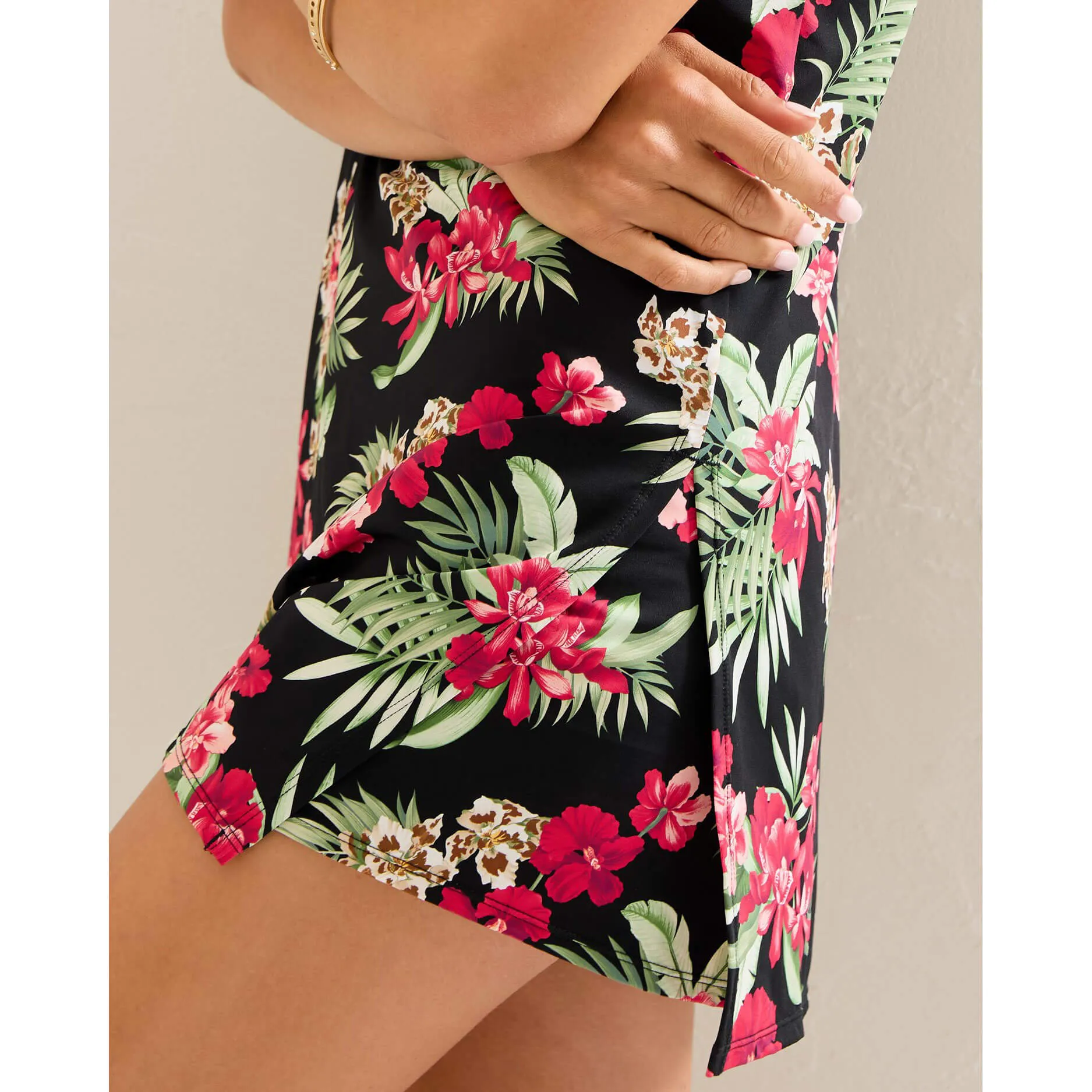 Tommy Bahama Womens Lily Cat Split Neck Romper Coverup - Black