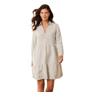 Tommy Bahama Womens St. Lucia Embroidered Collar Dress Coverup - Twill