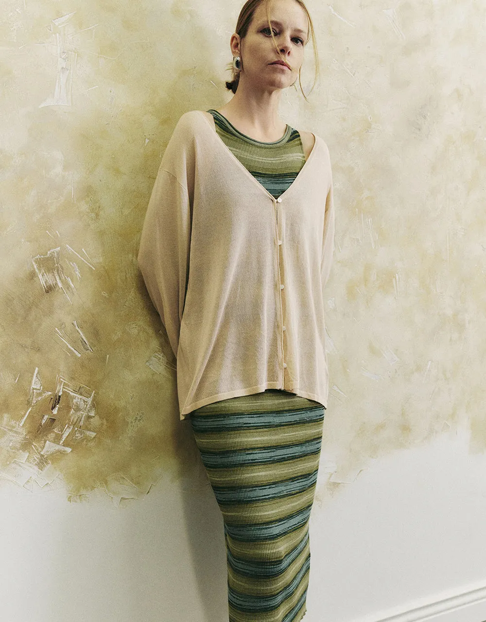 V-Neck Knitted Cardigan