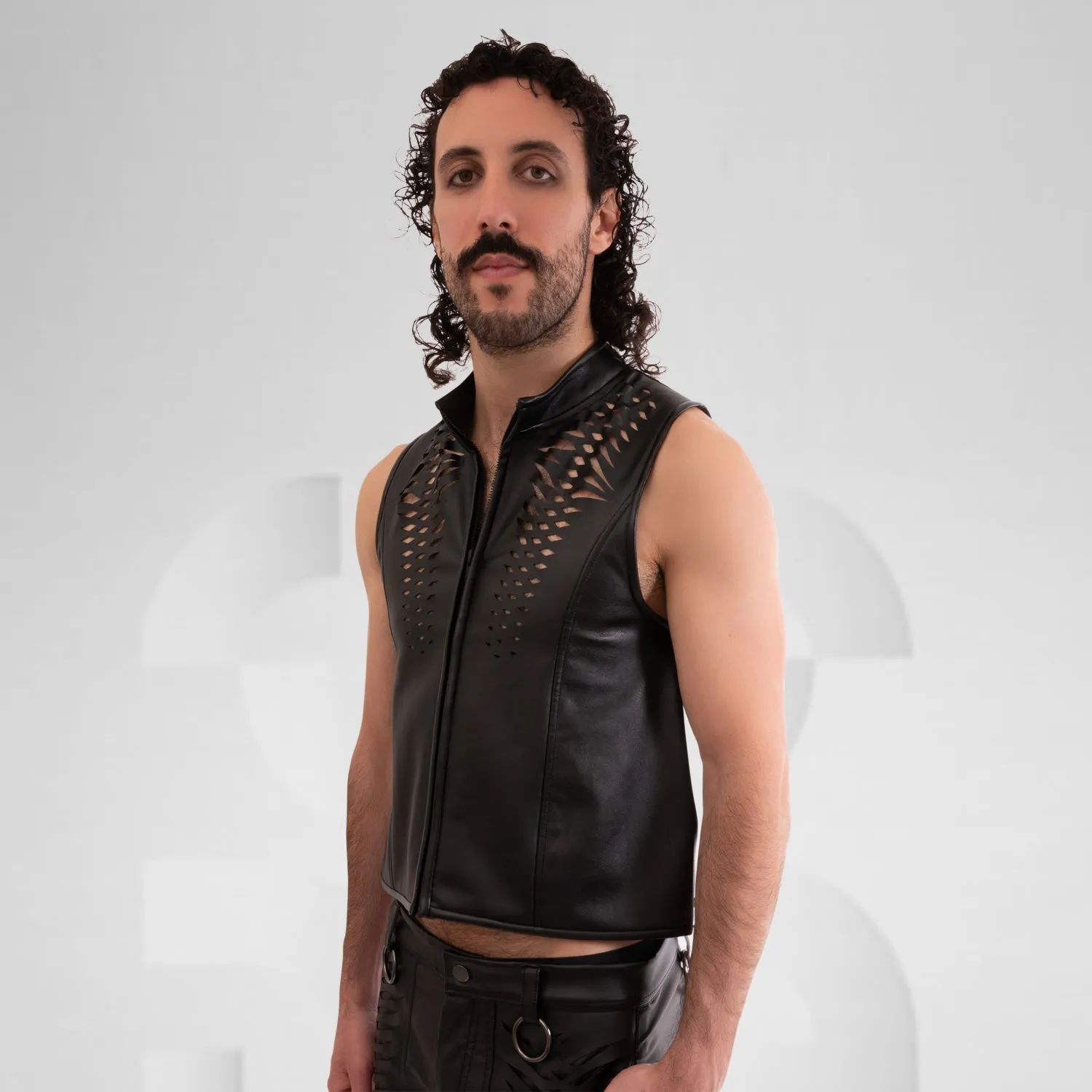 Vegan Laser Cut Statement Vest