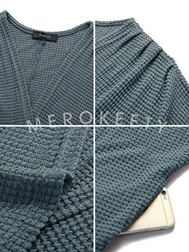 Waffle Knit Batwing Cardigan