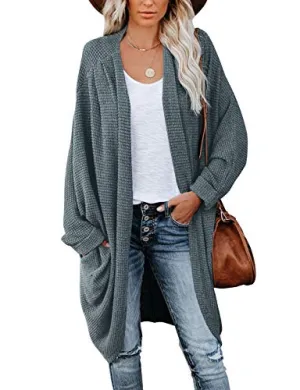 Waffle Knit Batwing Cardigan