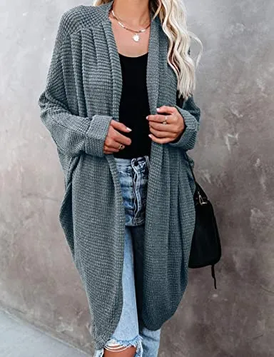 Waffle Knit Batwing Cardigan