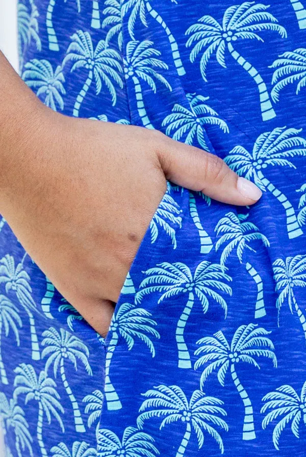 West Indies Wear Palm Tree Dress - Nautical Blue