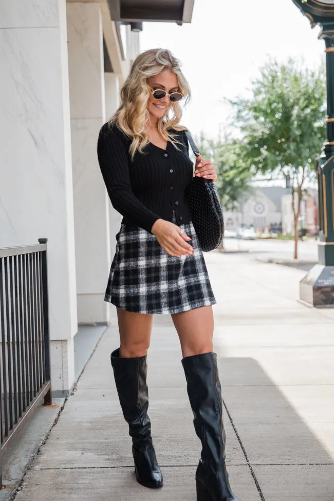 What You Needed Black Ribbed Cardigan FINAL SALE