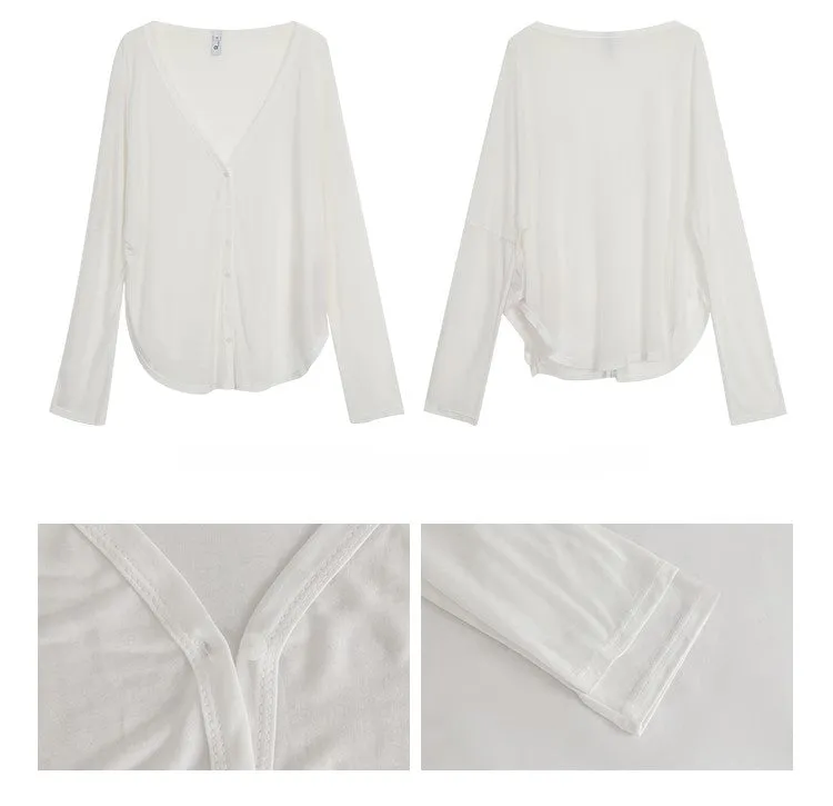 white knit cardigan