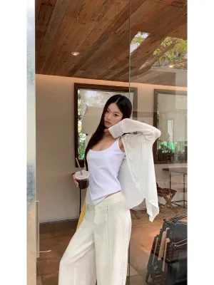 white knit cardigan