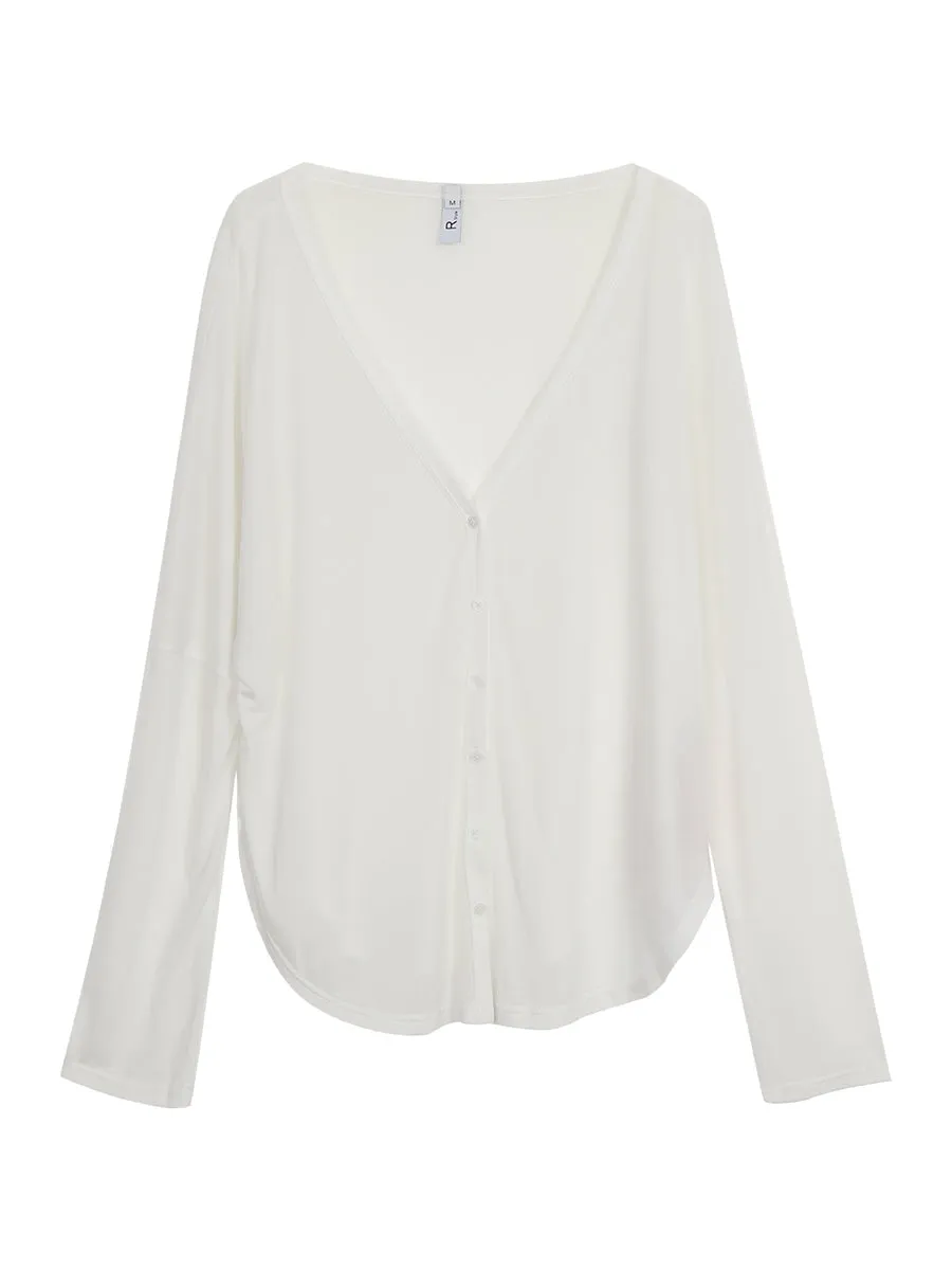 white knit cardigan