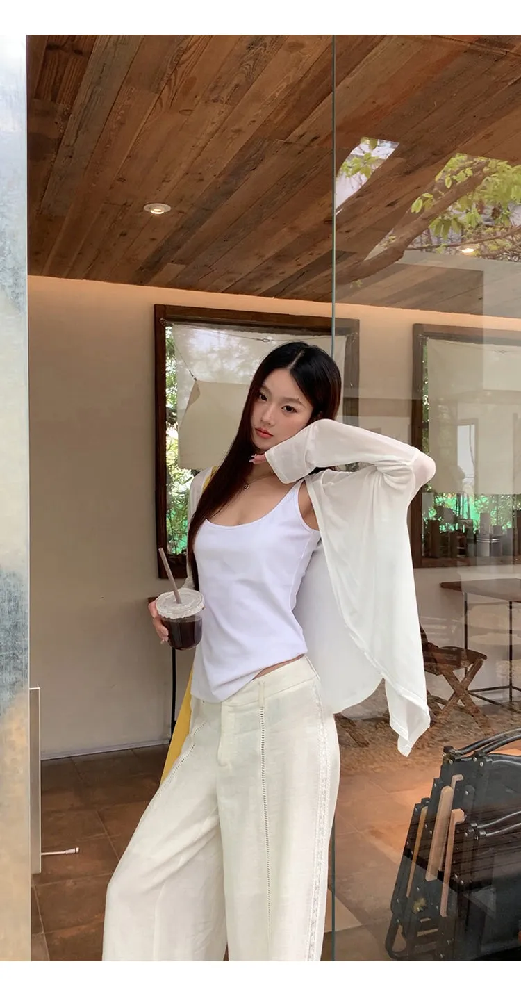 white knit cardigan