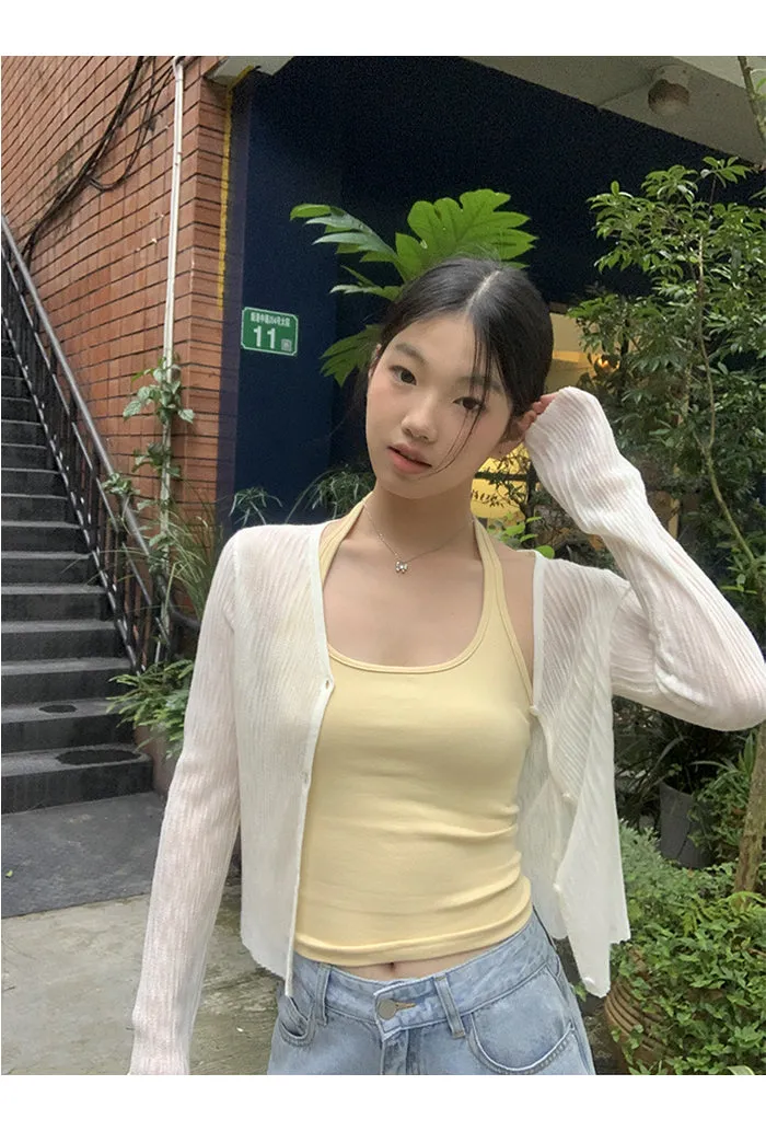 white waistcoat cardigan
