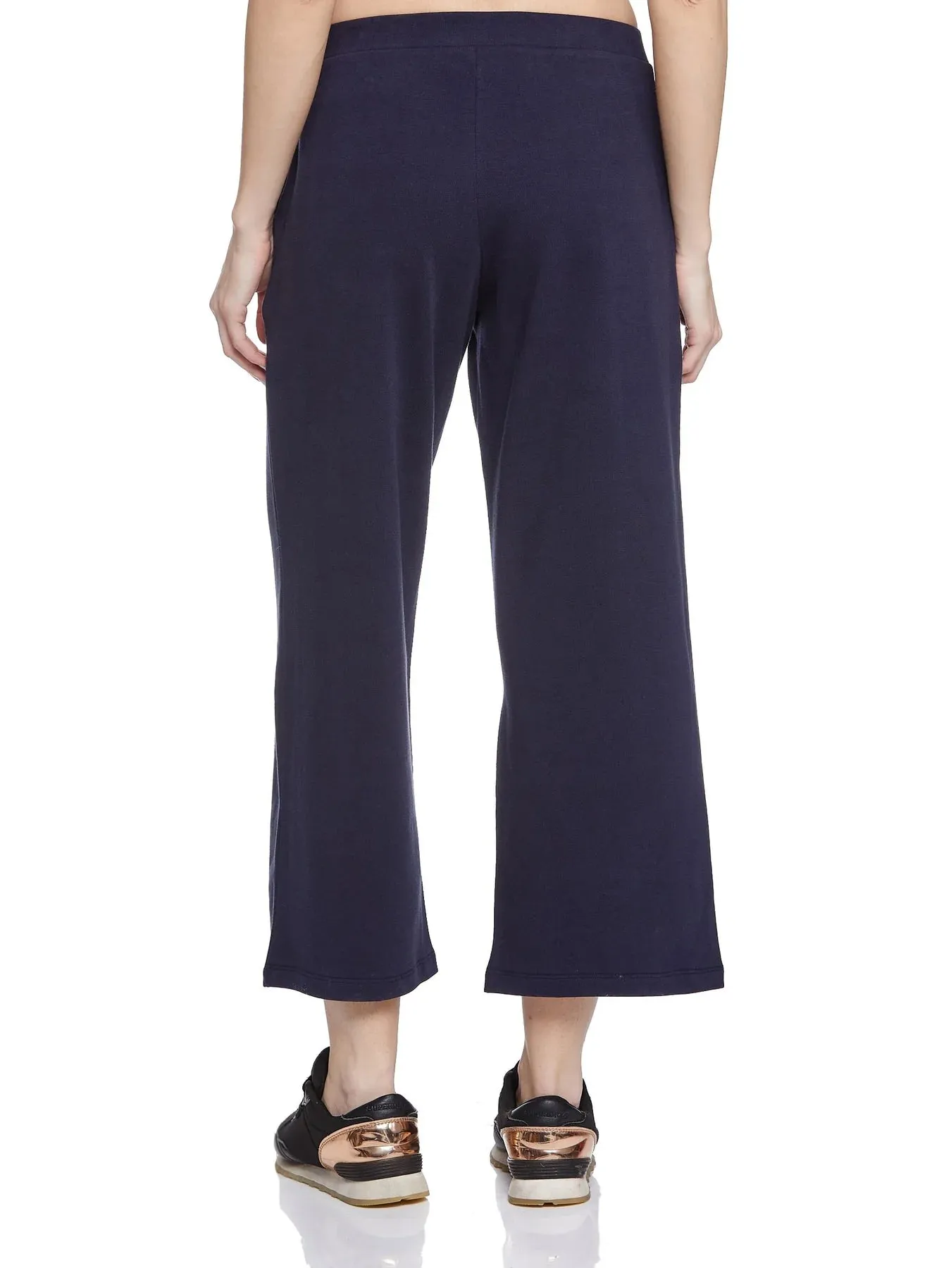 Women Pink Organic Cotton T-shirt with TOP STITCHED JERSEY CULOTTES (BLACK)