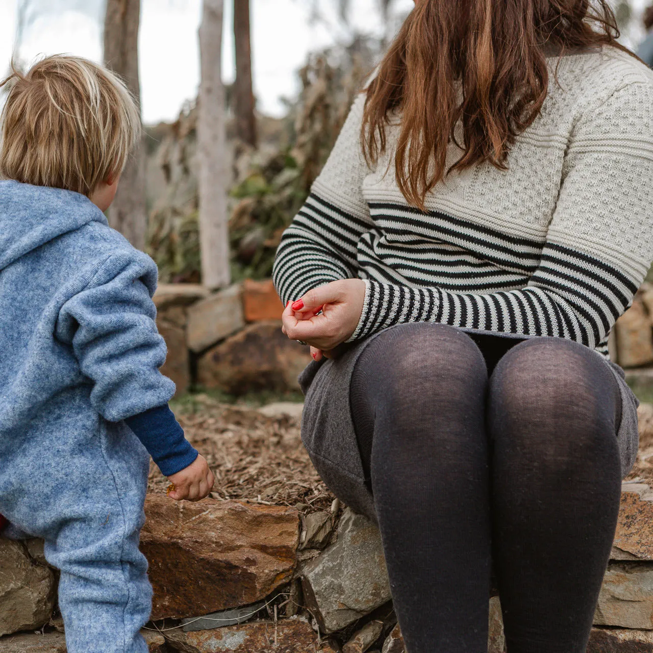 Women's Footless Tights/Leggings - Organic Wool/Cotton