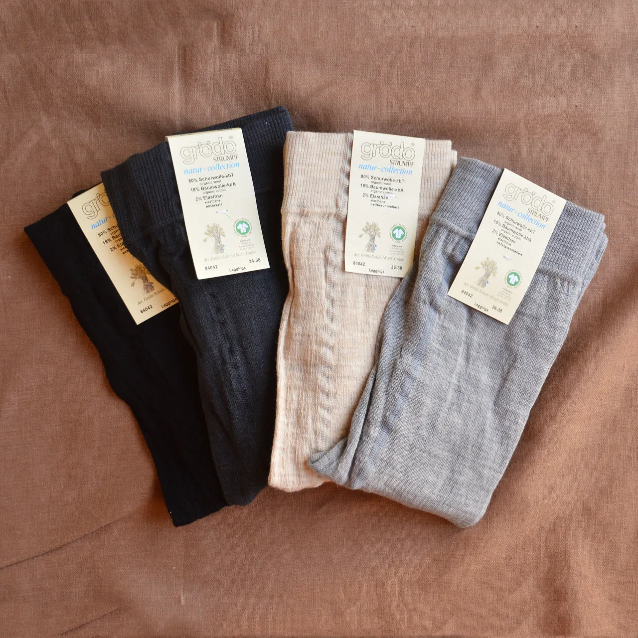 Women's Footless Tights/Leggings - Organic Wool/Cotton