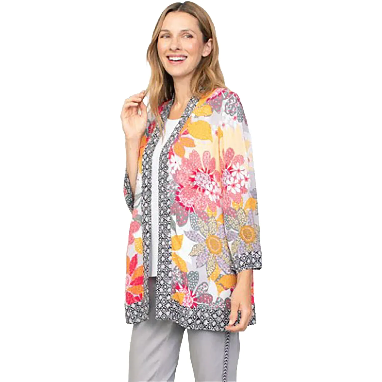 Women's Habitat Kimono Cover Up Melon Floral